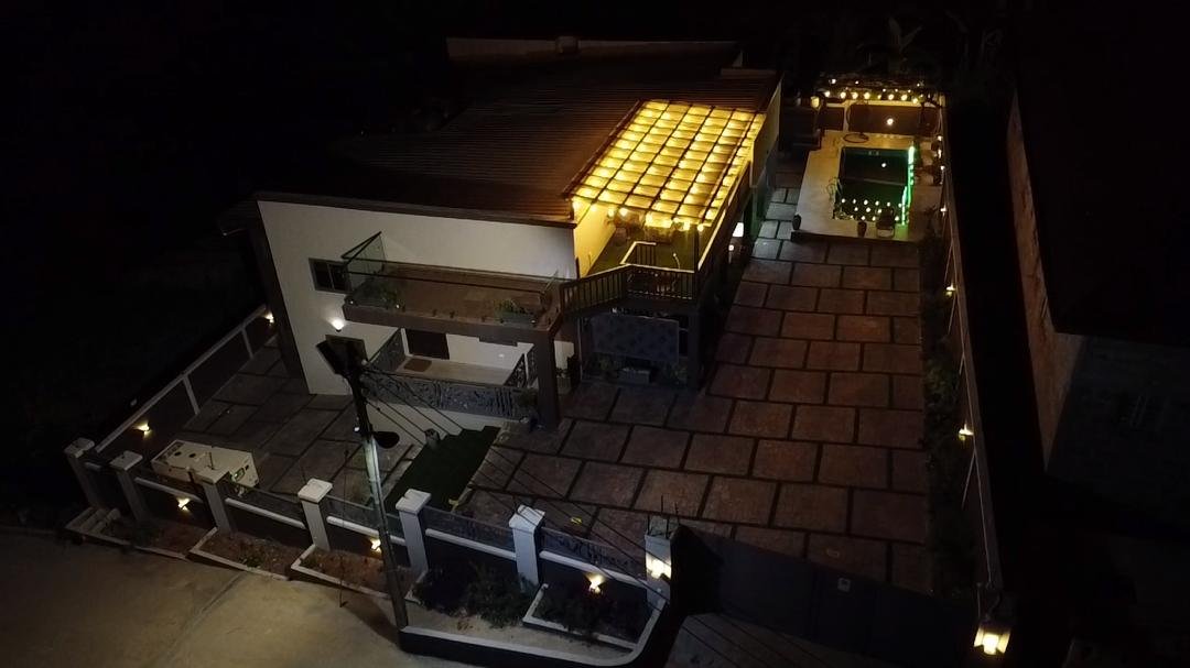 Elevated night view of the hotel property