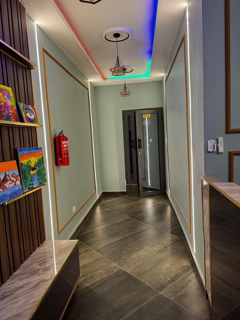 Interior corridor at Geofranbert Hotel